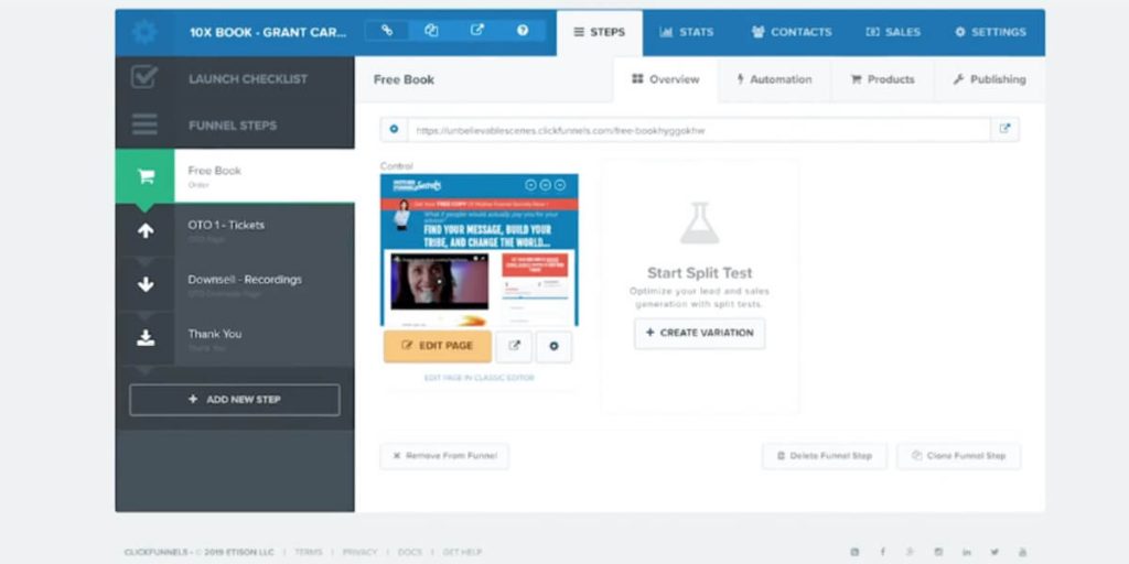 the ClickFunnels funnel builder