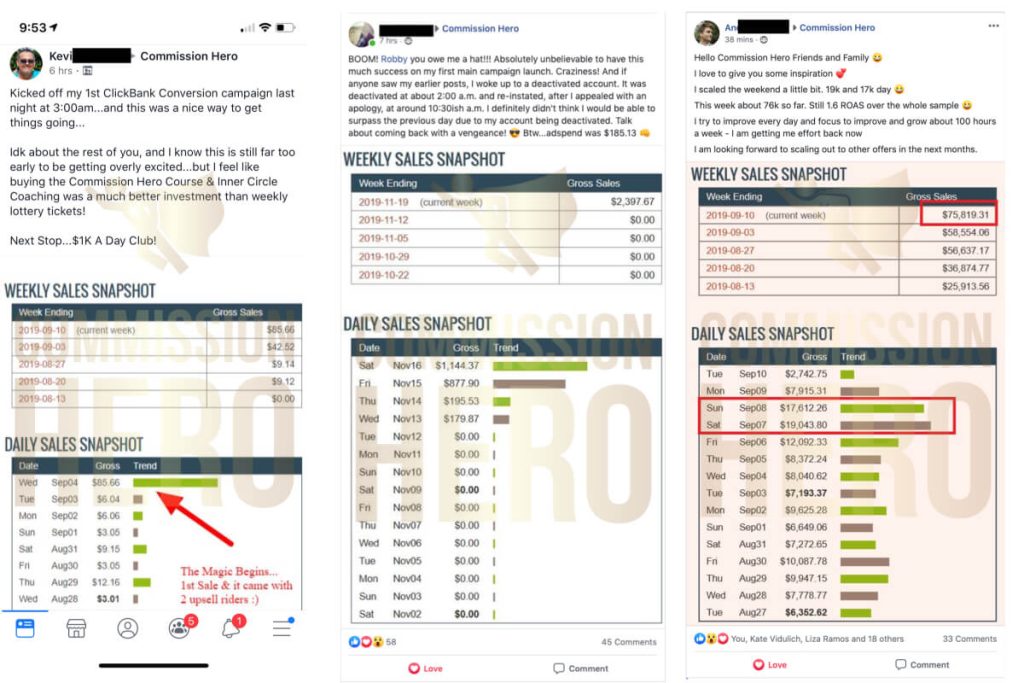 Commission Hero student testimonials