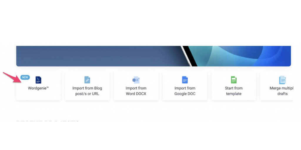 WordGenie inside the Designrr dashboard