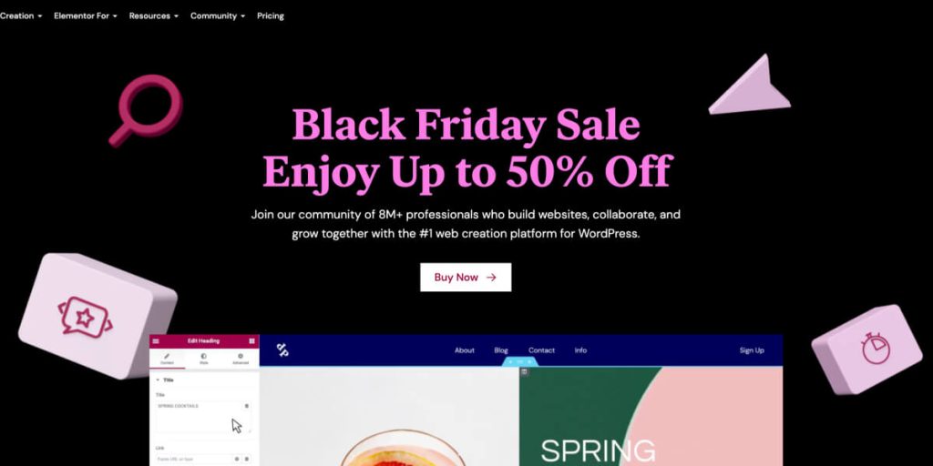 Elementor Black Friday deal