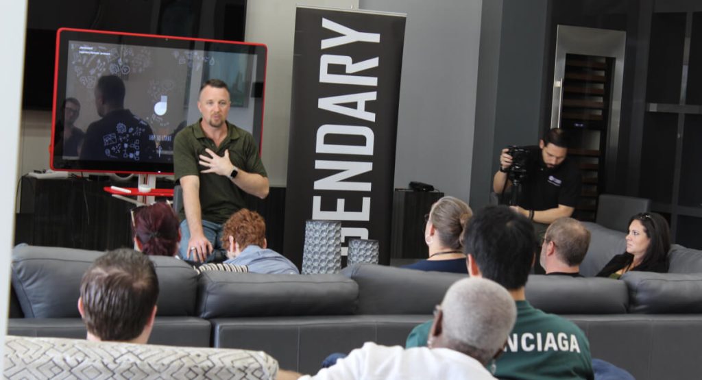 David Sharp speaking at a mastermind