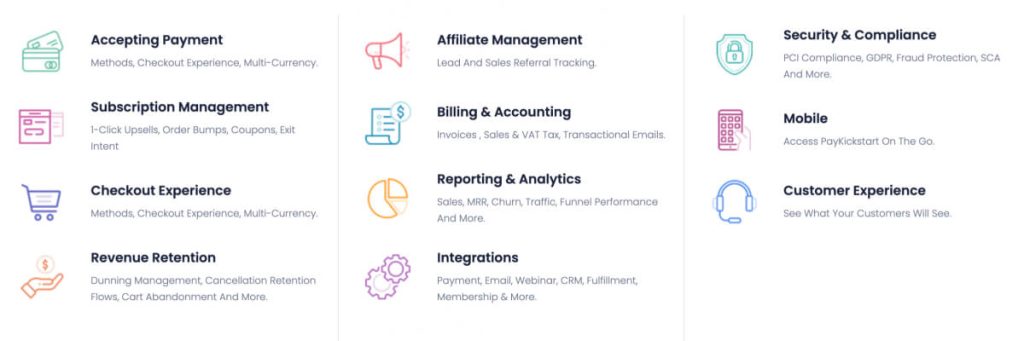 PayKickStart features