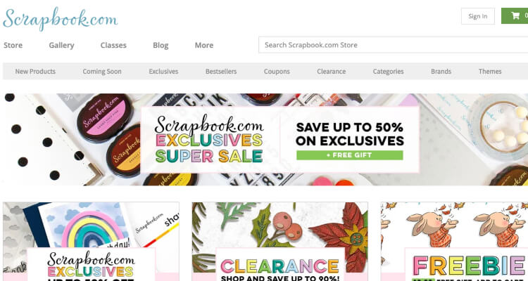 Scrapbook website with affiliate products on Pinterest