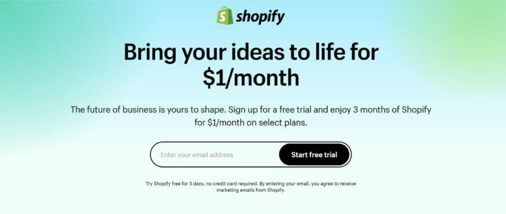 Shopify Homepage