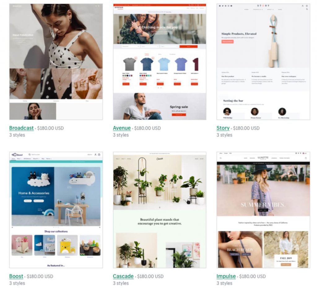 More Shopify themes