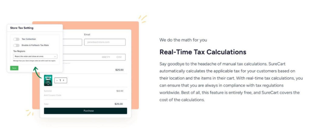 Real-time tax calculations