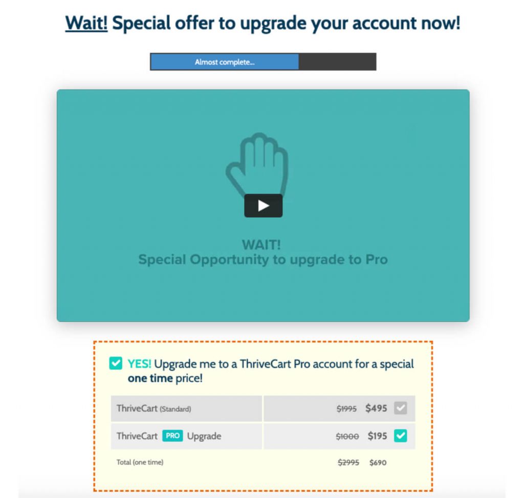 ThriveCart pro upgrade