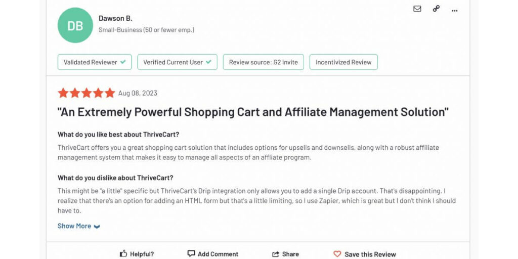 Testimonial from Dawson