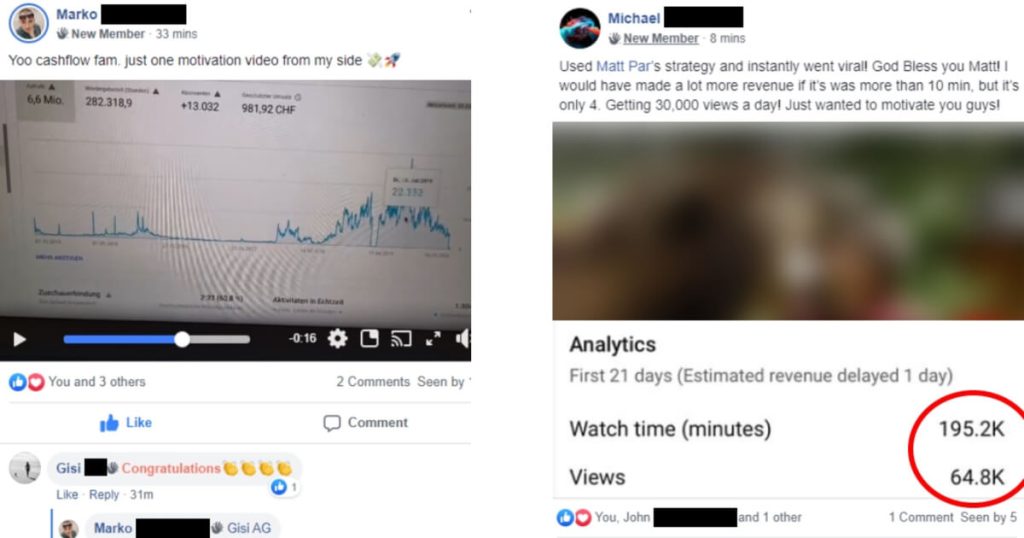 Testimonials from the Facebook group