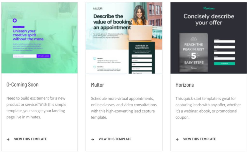 Unbounce landing page templates