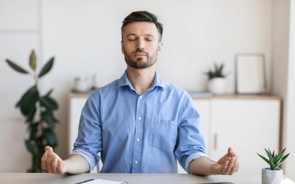 A man tapping into his flow state to improve productivity
