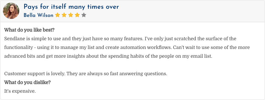 SenDlane customer testimonial